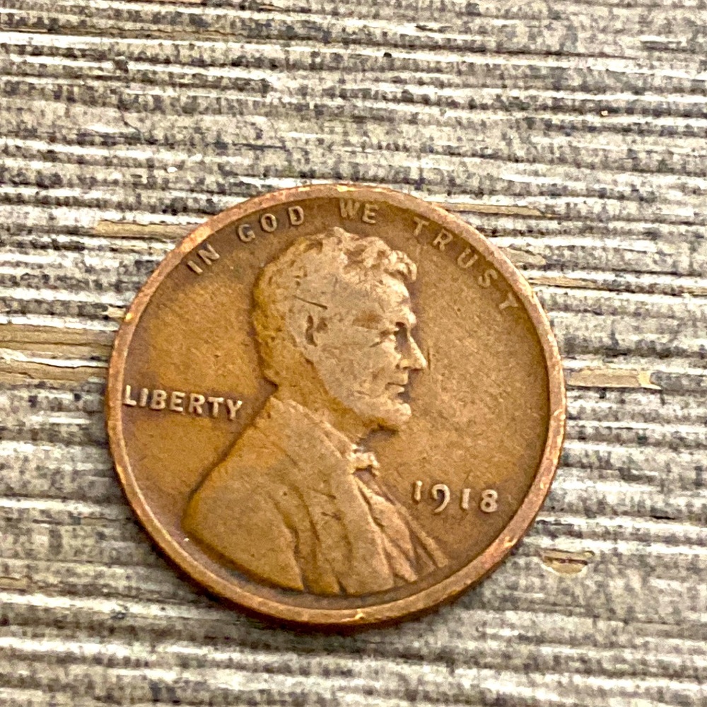 Antique 1918 Lincoln Wheat One Cent Coin